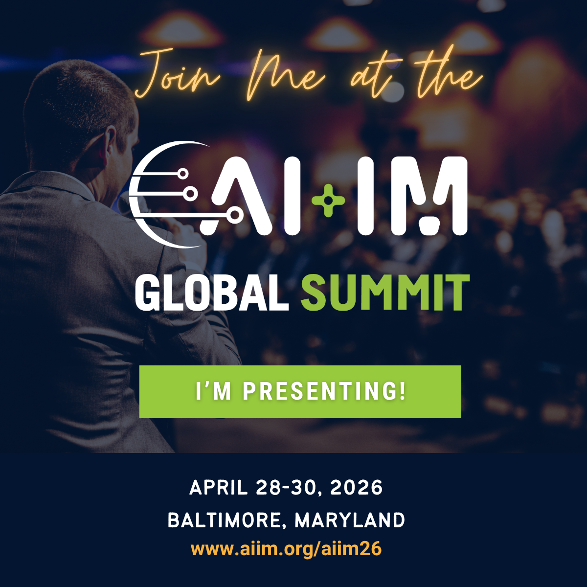 Join me at the AI+IM Global Summit in Baltimore, MD.